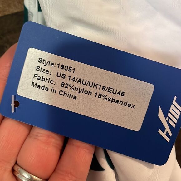 Hilor One Shoulder Palm Leaf One Piece Swimsuit, NWT - Picture 3 of 7